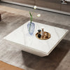 Tribesigns Coffee Table, Square Coffee Table with Faux Marble Tabletop, White
