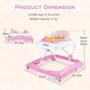 Foldable Baby Walker Toddler Activity Center Push Walker w/3 Adjustable Heights