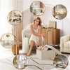 Velvet Barrel Chair with Footrest, Modern Upholstered Accent Chair Reading Chair