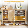 6-Tier Shoe Cabinet Modern Wood Shoe Rack Storage Organizer w/ Doors for 24Pairs