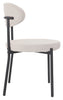 2 White Velvet Dining Chairs Velvet Seat Chairs Plush velvet seat and backrest