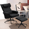 Height Adjustable PU Leather Recliner Chair Lounge Swivel Chair W/ Footstool