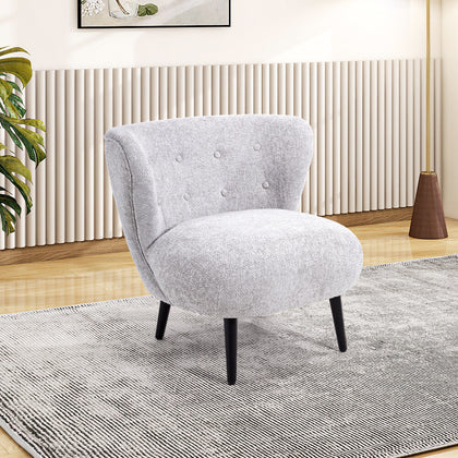 Modern Armchair Soft Fabric Accent Tub Chair Occasional Chair Button Back Lounge