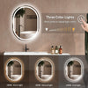 LED Bathroom Mirror Illuminated Demister 3 Color Touch Switch Wall Mounted Oval