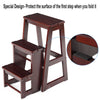 Folding 3 tier Step Stool Wooden Indoor Folding Stepladder Shelf Adults Kids