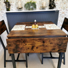 Rustic Drop Leaf Dining Table Extendable Kitchen Small Metal Folding Table Desk