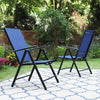 Patio Chairs Set of 2 Folding Outdoor Chairs Sling Dinning Adjustable Chairs
