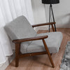 Armchair Stylish Modern Living Room Accent Chair Wood Frame Armchair Light Grey