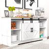 Sliding Barn Door Sideboard Storage Cabinet Coffee Bar TV Stand Farmhouse Style