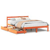 Bed Frame with Drawers Wax Brown 120x200 Solid Wood Pine M8C9