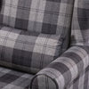 High Back Wing Back Chair Tweed Tartan Checked Grey Fireside Armchair