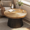 Round Coffee Table for Living Room 80cm Farmhouse Wooden Circle Center Tea Table