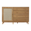 Industrial Wooden Cupboard Sideboard Storage Cabinet Unit Bookshelf Rattan Doors