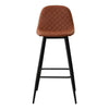 Set of 2 Brown Faux Leather Bar stools 75 cm seat Higt with Foot rest Barstool