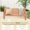 Patio Slatted 3-Person Seating Furniture w/Inclined Backrest-Natural