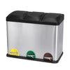 Recycling Bin, 3 x 20 L Triple Kitchen Bin