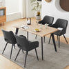 Grey Dining Chairs Set of 2 Faux Leather Diamond Seat with Hole Modern Chair