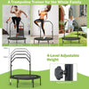 40" Mini Trampoline Foldable Fitness Trampolines with Height Adjustable Handle