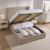 Dusk Madison Stone Grey Linen Look Double Ottoman Storage Bed RRP £899