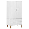 Vopese Wardrobe MOLDE White 90x55x175 Solid Wood Pine, Clothes Wardrobe, T6S9