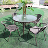 Modern Tempered Glass Top Outdoor Garden Table Patio Bistro Dining Coffee Table