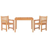 3 Piece Garden Dining Set Solid Wood Teak