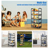 Metal Kitchen Trolley Shelving Rotating Storage Cart Mobile Shelving Rack Black