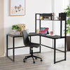 L-Shaped Corner Computer Desk Large PC Table Workstation with Storage Bookcase