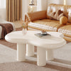 Modern White Coffee Table Irregular Cloud-Shaped Coffee Table for Living Room