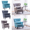 Vintage Upholstered Velvet Deep Button Armchair Fireside Chair Sofa Lounge Seat