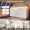 LED SIDEBOARD HIGH GLOSS WHITE STORAGE CABINET WITH 2 DOOR 3 DRAWER LIVING ROOM