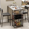 Bar Table Set for 2, Dining Counter Height Table with Storage Shelves and Chairs