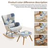 Boucle Rocking Chair with Footstool Lazy Cozy Leisure Seating for Living Room
