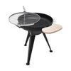 2 IN 1 Garden Charcoal BBQ Grill Fire Pit W/ Swivel Grill Handle & Cutting Board