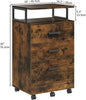 Mobile File Cabinet 3 Drawers Rolling Filing Cabinets Wood or Home & Office