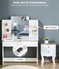 White Dressing Table with Drawers Mirror Set Bedroom Makeup Desk Vanity Table UK