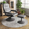 360°Swivel Recliner Upholstered Faux Leather Armchair-Grey