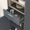 Tall Bathroom Storage Cabinet with Open Shelves and Drawer