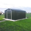 12 x 10ft Metal Garden Shed Pent Roof With Free Foundation Base Storage House UK