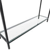 Wood Side Console Table with 2 Drawers Clear Glass Bottom Shelf Hallway Kitchen