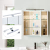 LED Bathroom Cabinet Mirror Wall Mounted 3 Doors Storage Cupboard Glass Shelf