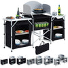 Outdoor 2-6 Shelf Camping Foldable Cupboard Kitchen Station Cook Table Aluminum