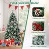 Christmas Hinged Xmas Tree 7 FT w/ 400 LED Lights & 1116 Snowy PVC Tips