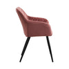 Set of 2 Armchairs Dining Chairs with Arms Velvet PU Faux Leather Chairs Kitchen
