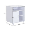 Wood Open Shelf Printer Stand Office File Storage Cabinet Side Table with Wheels