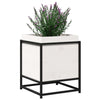 Solid Pine Wood Garden Planter - White 40x40x50 for Outdoor/Indoor, W4Y0