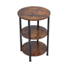 Small Side End Tea Table Bedside Table Nightstand with Storage Shelf 3 Tier 40cm