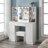 Vanity Makeup Desk Dressing Table Set with 10 LED Lights Mirror Stool 3 Drawers