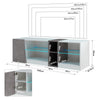 Mondeer LED TV Cabinet TV Stand 140cm with 5 Open Compartments RGB Lights White