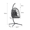 Large Garden Swing Seat Hanging Chair Basket Egg Shape Rattan with Matching Pad